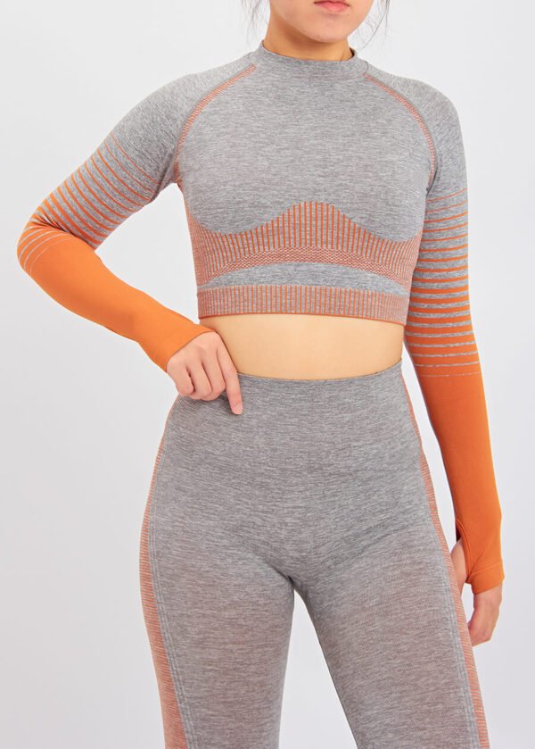 Custom Seamless Leggings crop top set Yoga Training Wear Athletic Gym Fitness Set - Image 3