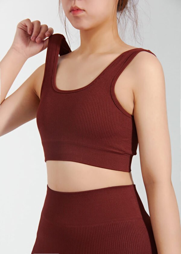 Sports Workout Seamless Bra and Legging Suit Women Quick Dry Yoga 2 Pieces Set - Image 5