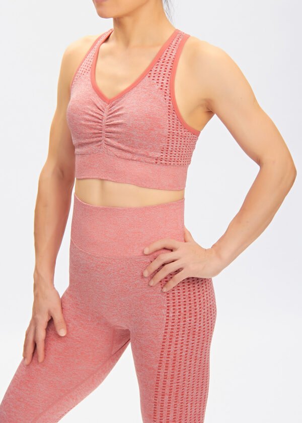 Custom Breathable Seamless Sports Bra Leggings Set For Women Gym Fitness Activewear - Image 5