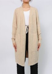 Autumn Clothes Casual Apparel Solid Color Simple Long Cardigan Knitted Coat