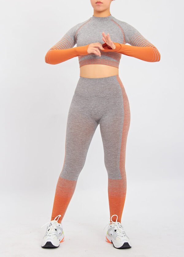 Custom Seamless Leggings crop top set Yoga Training Wear Athletic Gym Fitness Set - Image 2