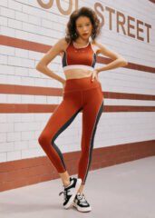 New Style High Elasticity Bold Color-blocking Activewear Set