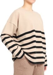 Vintage Loose Striped Sweater New Fashionable Round Neck Pullover Women Winter