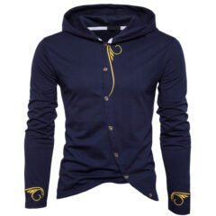 Button Closure Slim Fit Hoodies