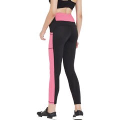 Black & Pink colorblocked Gym Leggingd