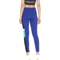 Blue & Green Paneled Yoga Wear Leggings